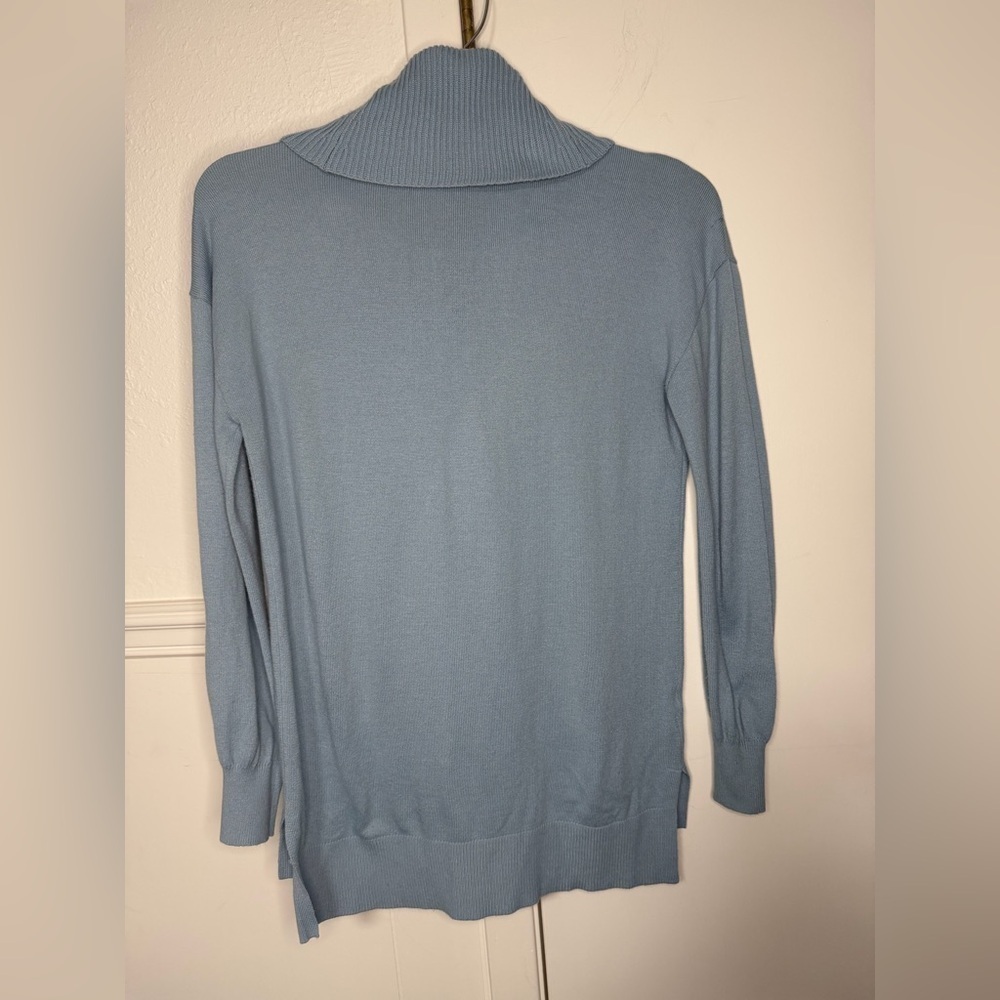 LOFT Light Powdered Blue Cowl Neck Sweater size M - Picture 2 of 5